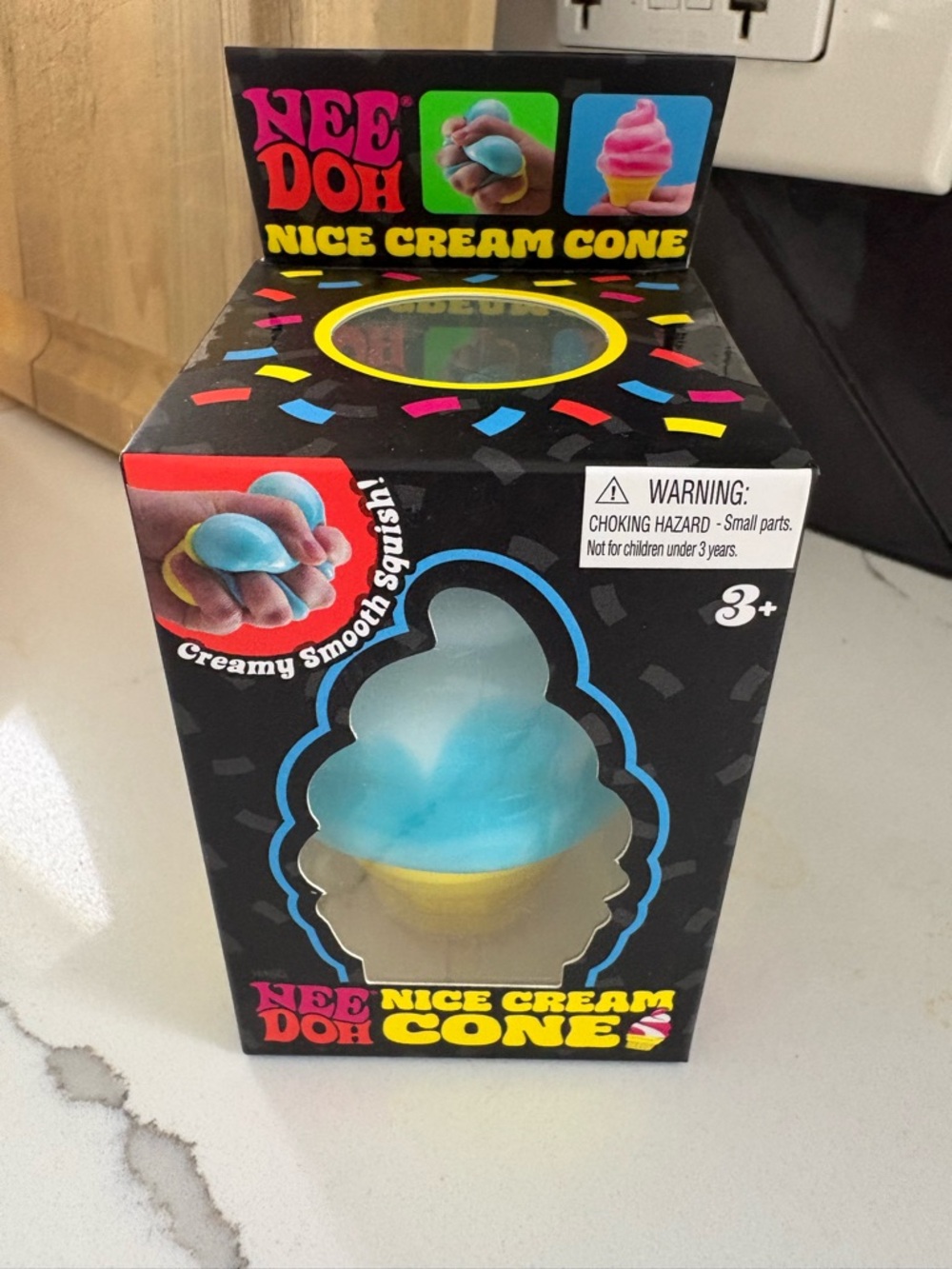 Nice Cream Cone Kids Squishy Toy - Blue & Yellow